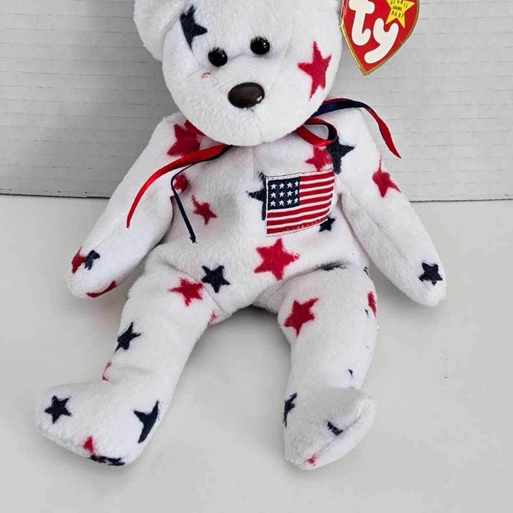 3/$25 TY Beanie Baby -  Glory the American Bear Teddy Bear